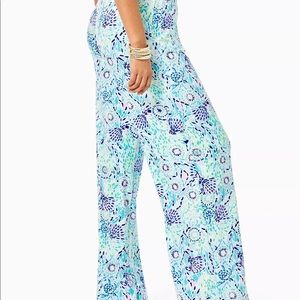 Lilly Pulitzer 32" Lorena Breezy Palazzo Pant In Blue Ibiza Open Water